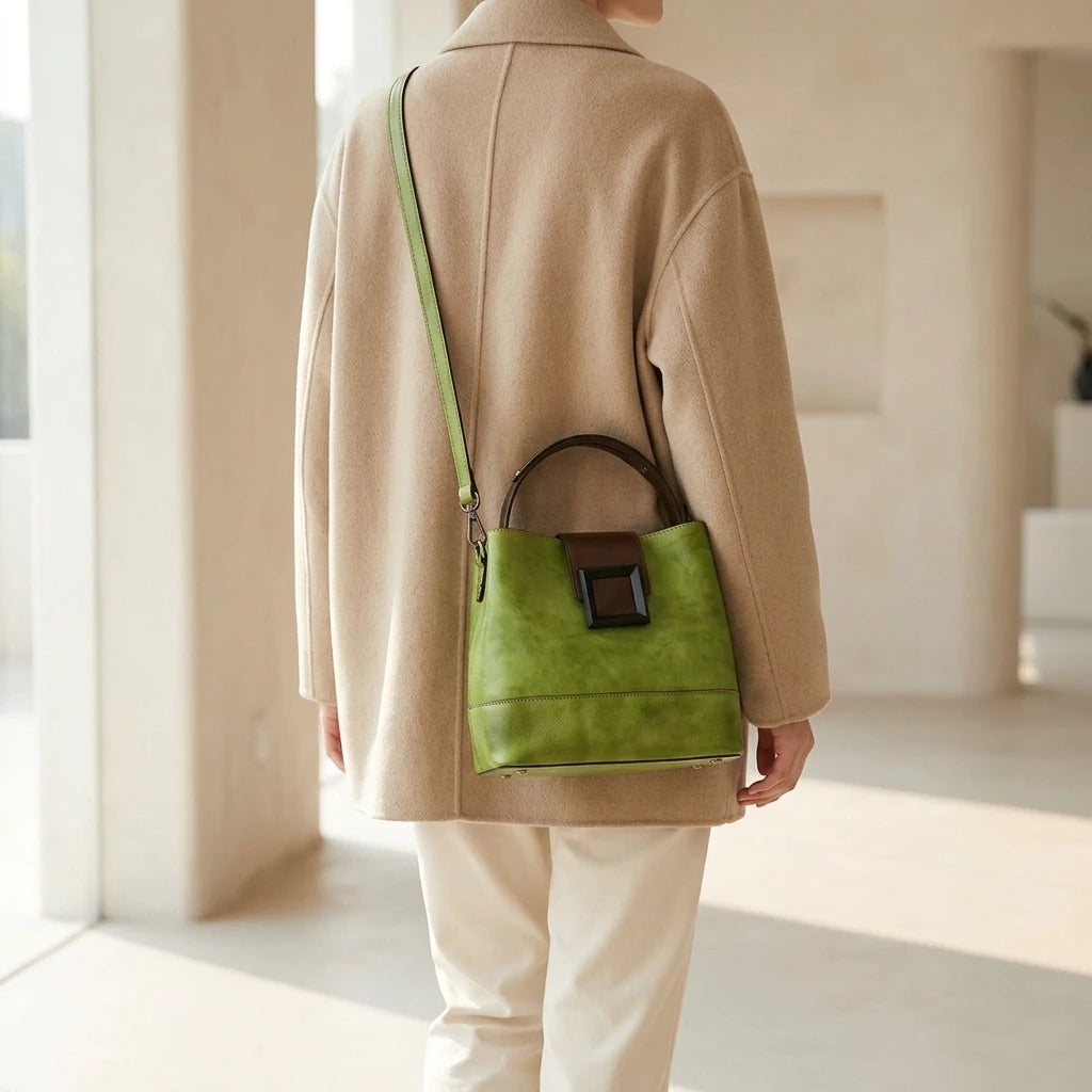 Sac à main bandoulière en cuir véritable simpliste - Gloria