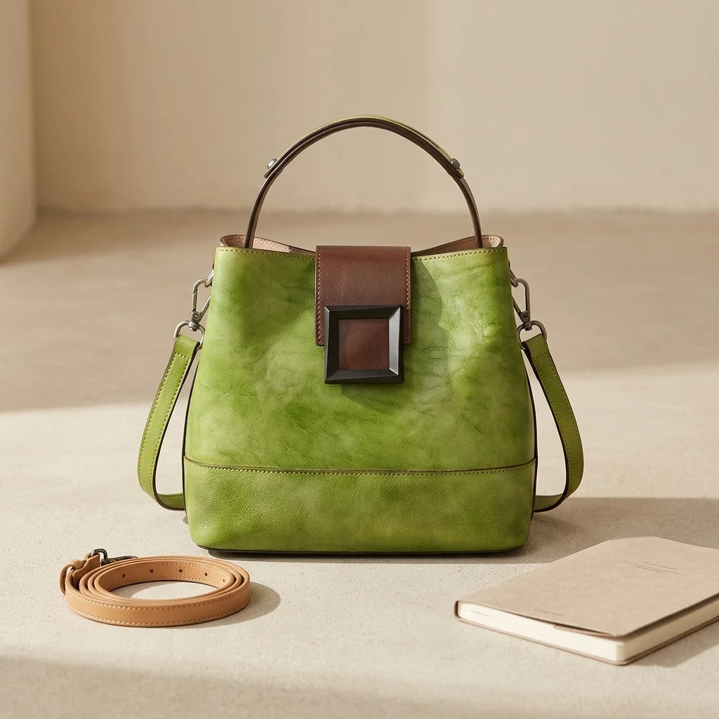 Sac à main bandoulière en cuir véritable simpliste - Gloria