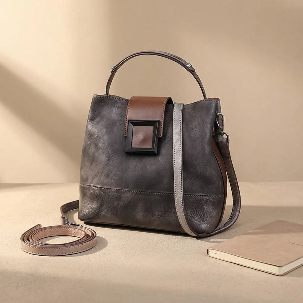 Sac à main bandoulière en cuir véritable simpliste - Gloria
