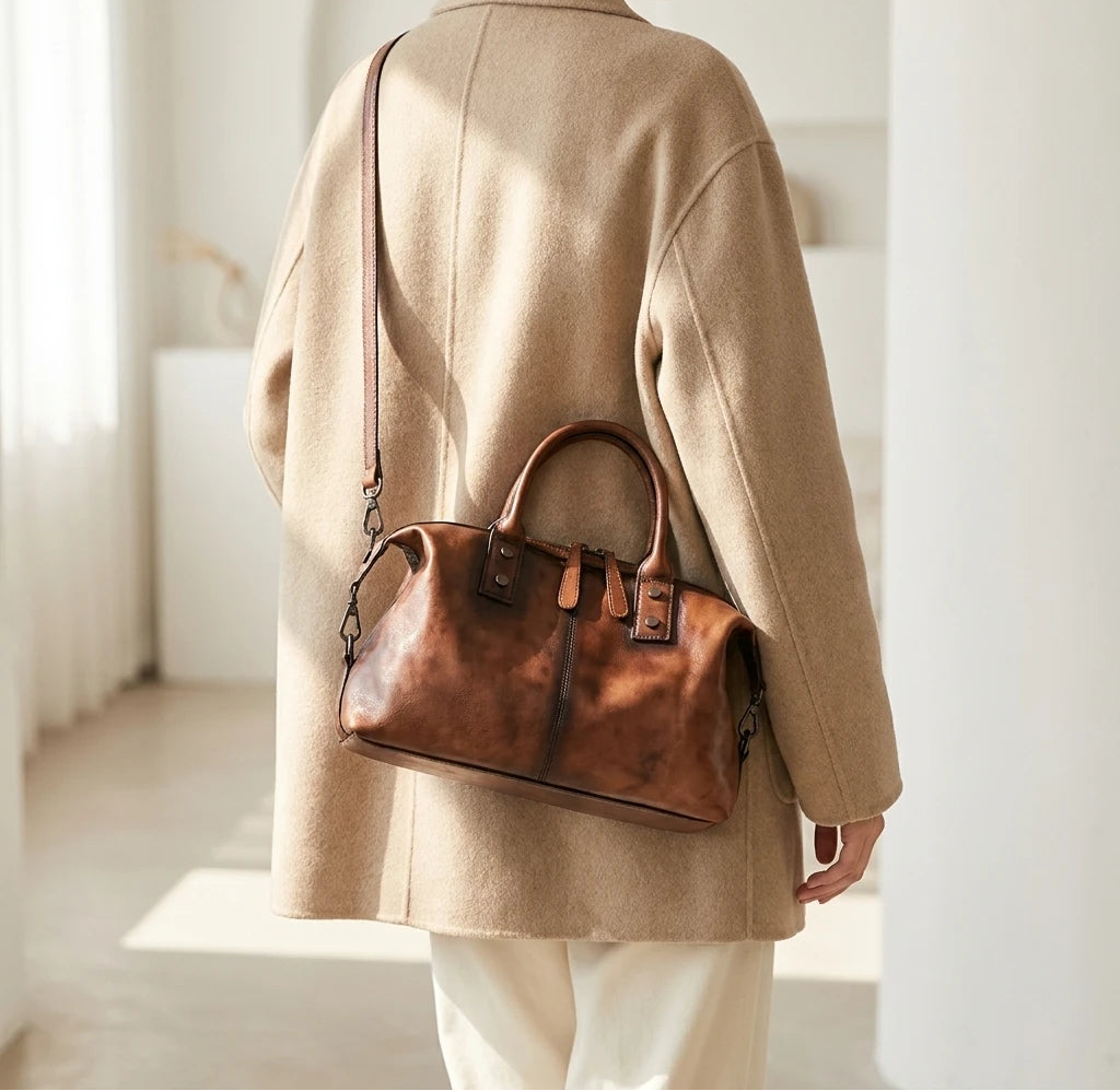 Sac à main bandoulière en cuir véritable western - Rosalba