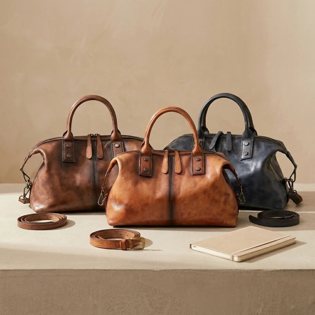 Sac à main bandoulière en cuir véritable western - Rosalba