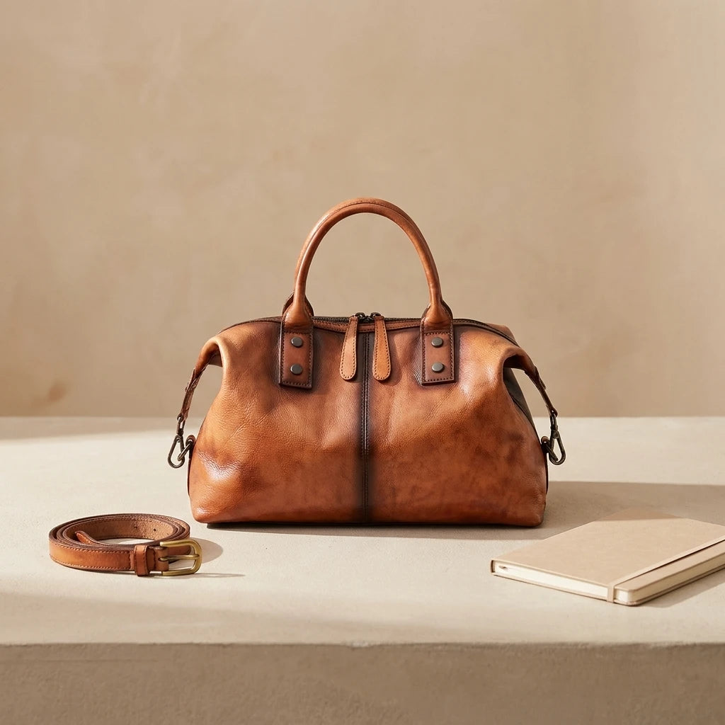 Sac à main bandoulière en cuir véritable western - Rosalba
