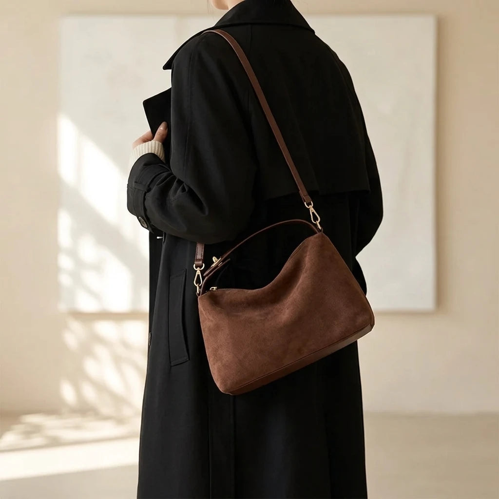 Sac à main bandoulière en daim souple - Gaia