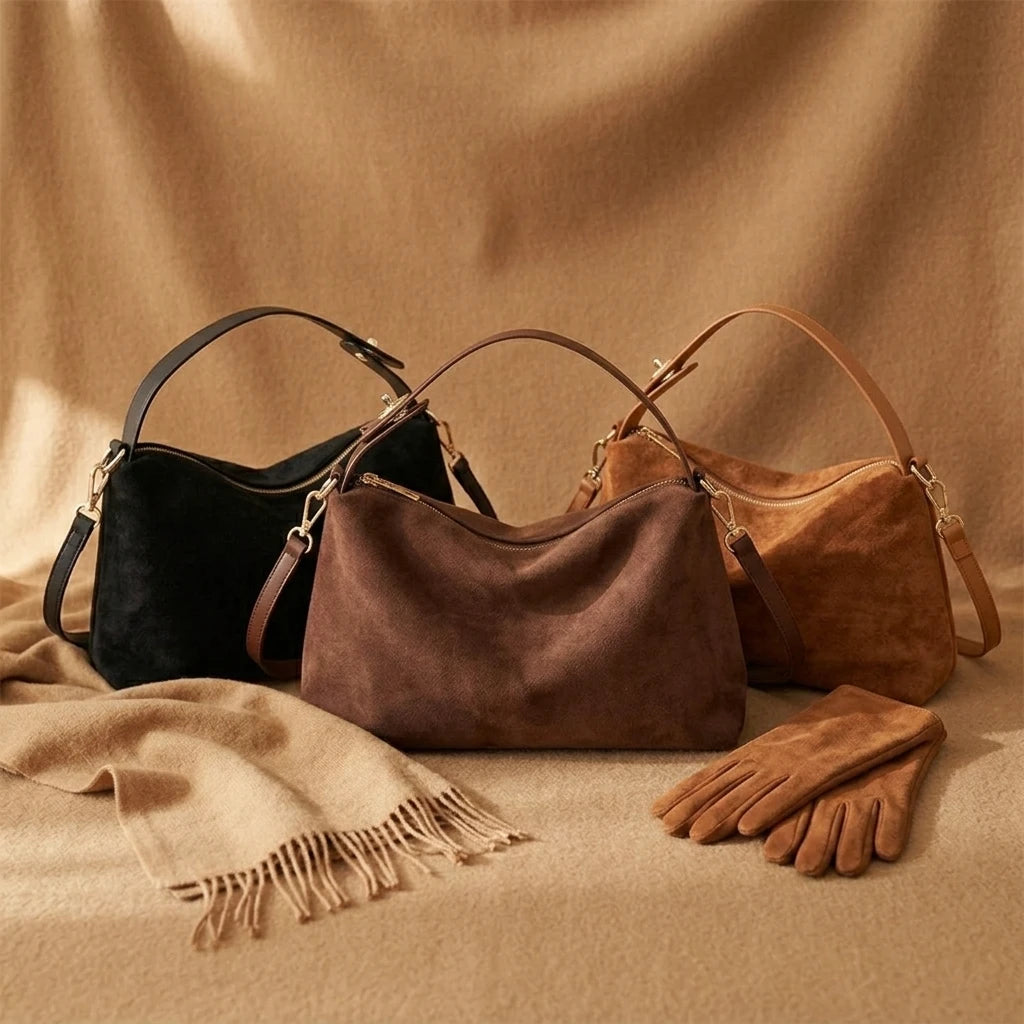 Sac à main bandoulière en daim souple - Gaia