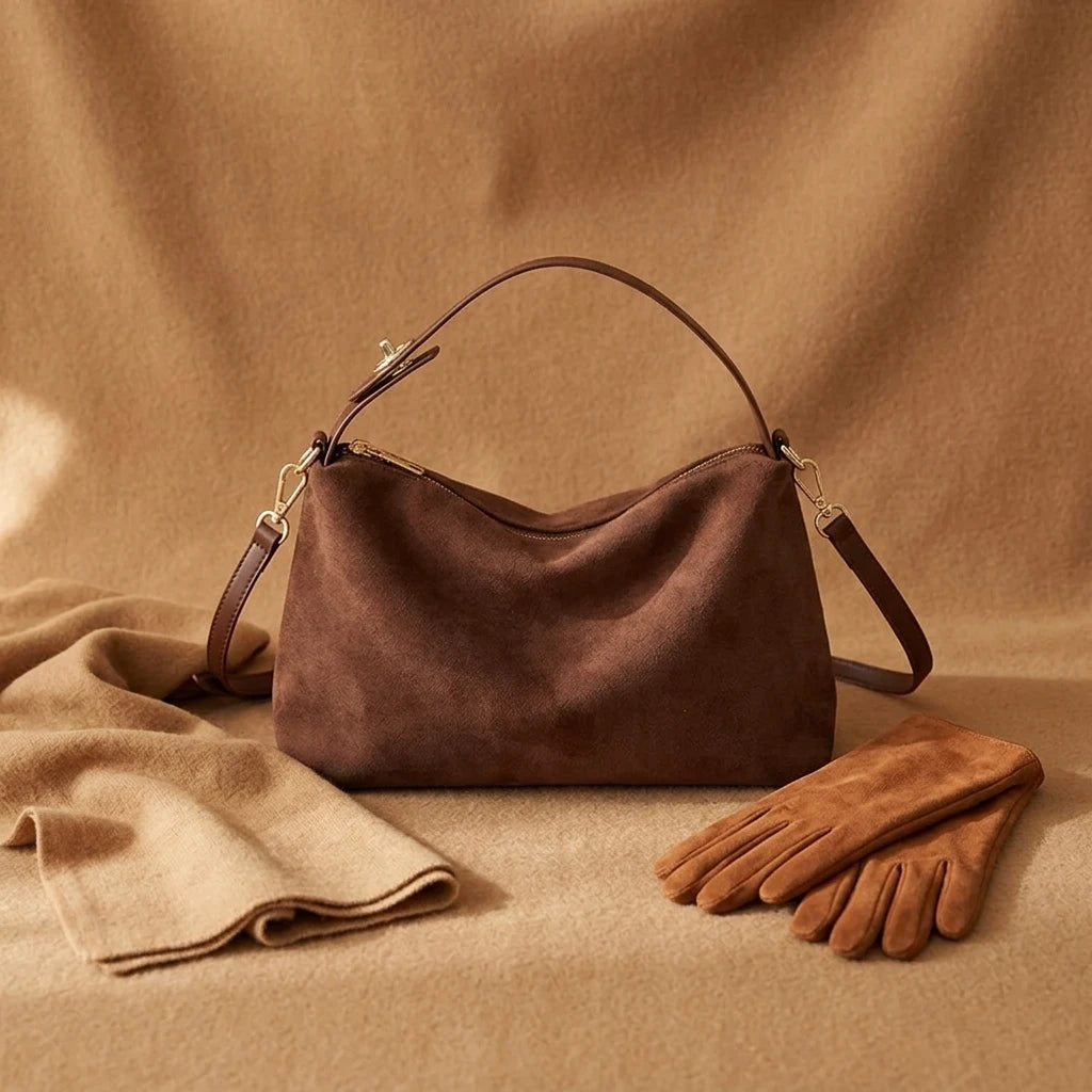 Sac à main bandoulière en daim souple - Gaia