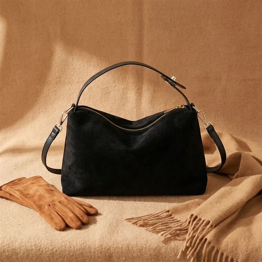 Sac à main bandoulière en daim souple - Gaia