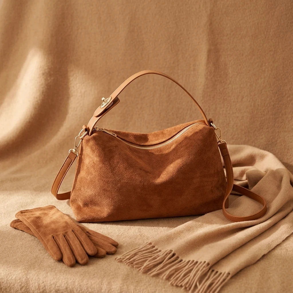 Sac à main bandoulière en daim souple - Gaia