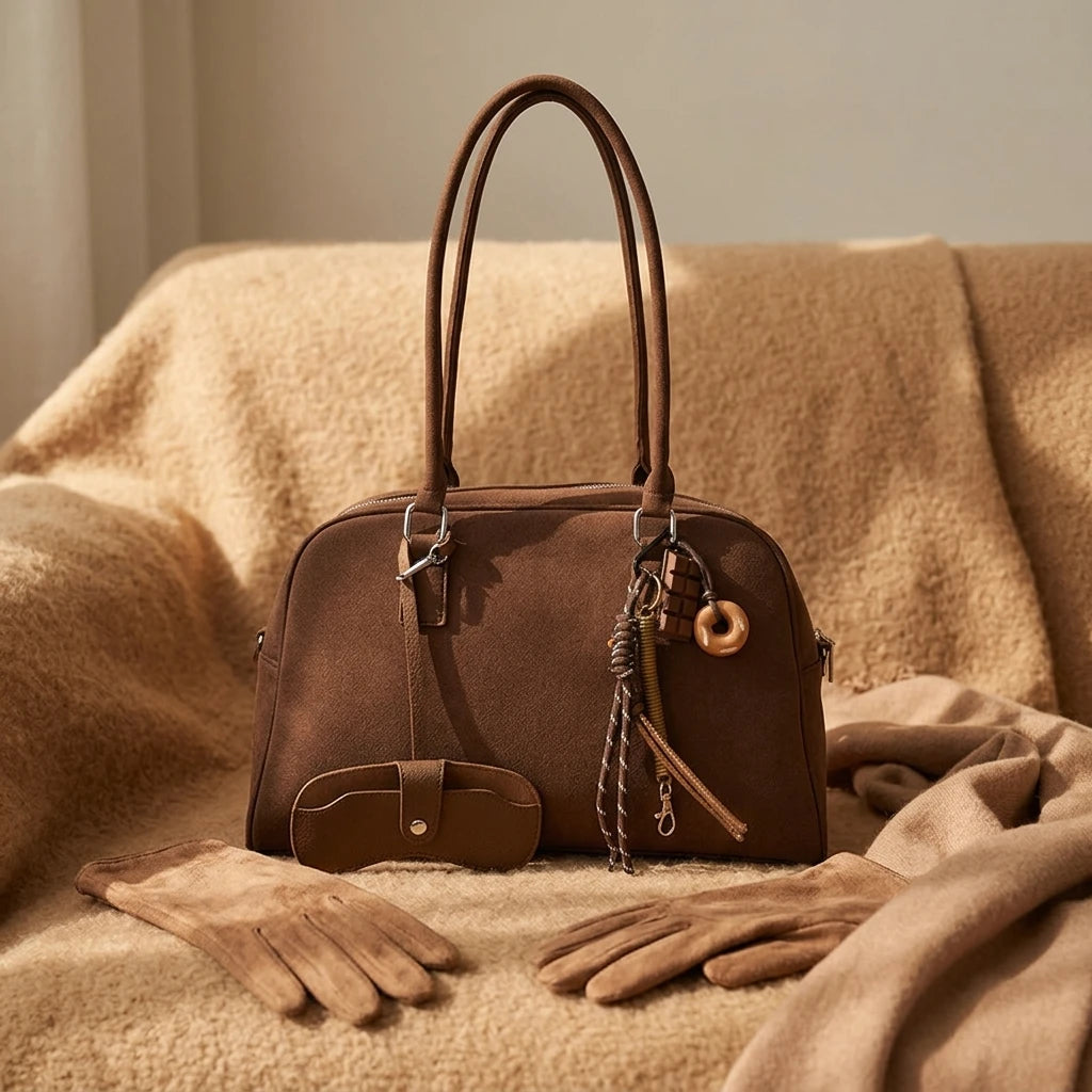 Sac à main bandoulière en daim spacieux - Silvia