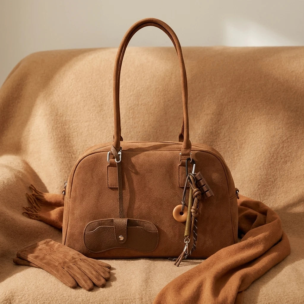 Sac à main bandoulière en daim spacieux - Silvia