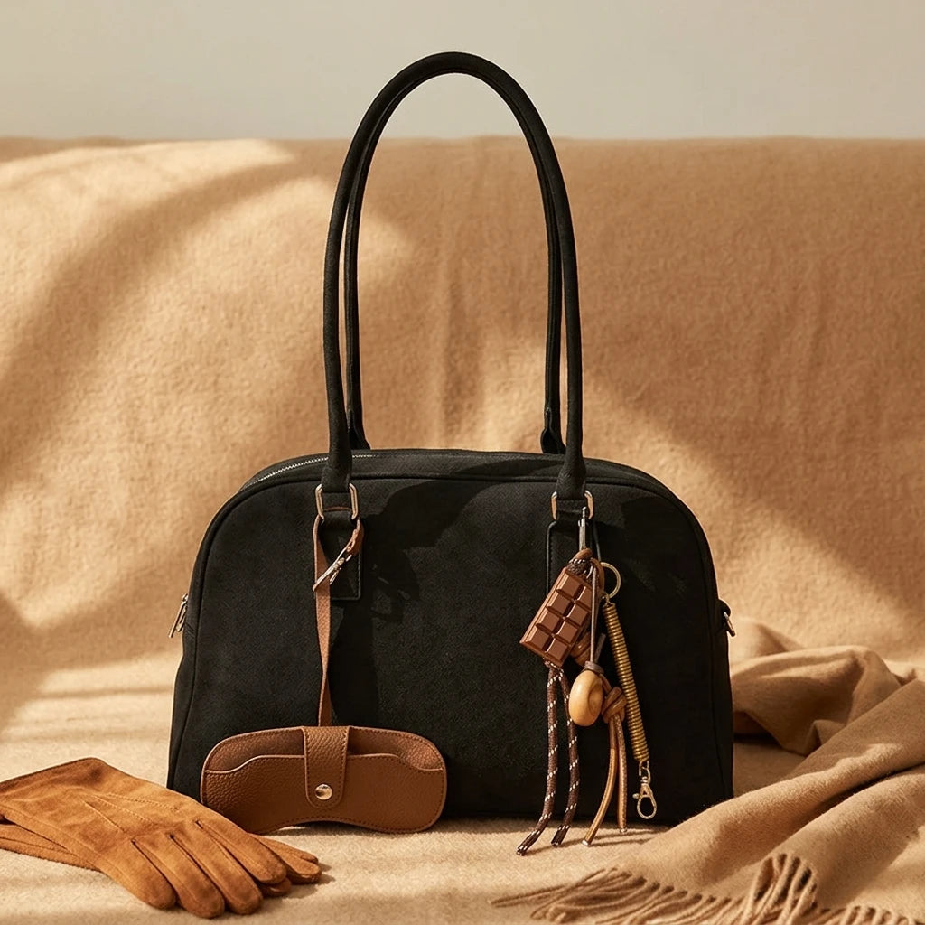Sac à main bandoulière en daim spacieux - Silvia