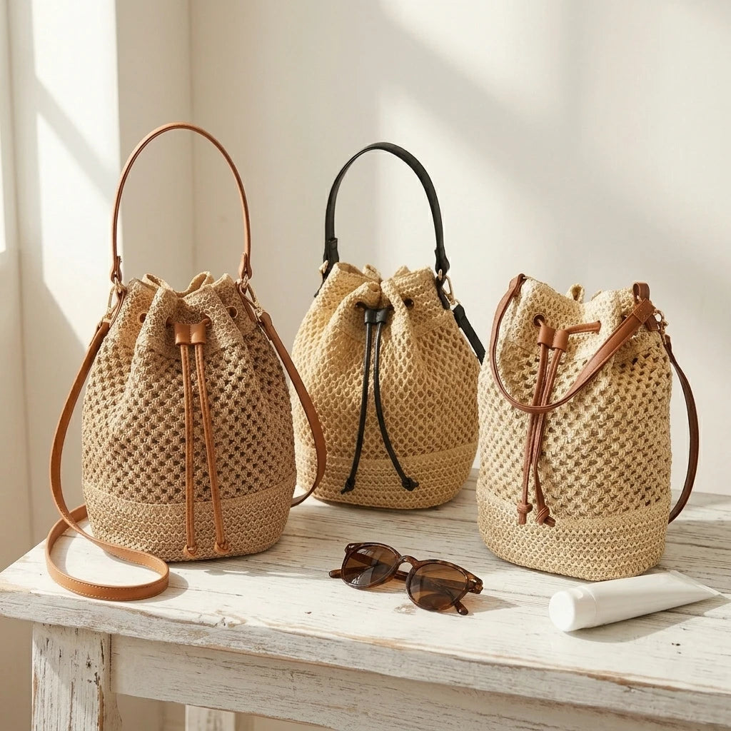 Sac à main bandoulière en paille bohème - Adelina