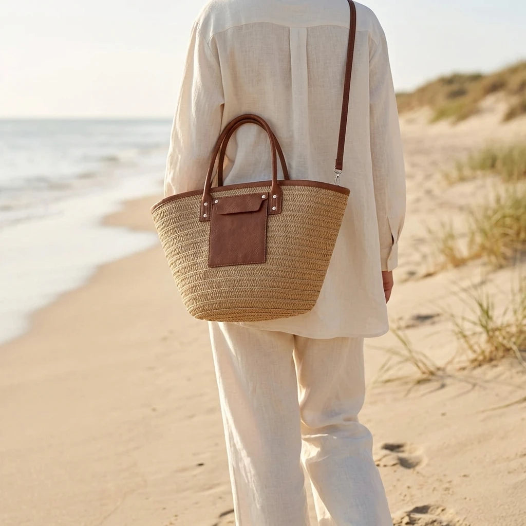 Sac à main bandoulière en paille bohème - Costanza