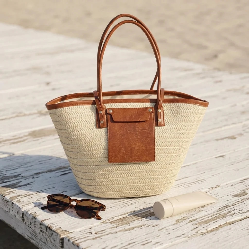Sac à main bandoulière en paille bohème - Costanza