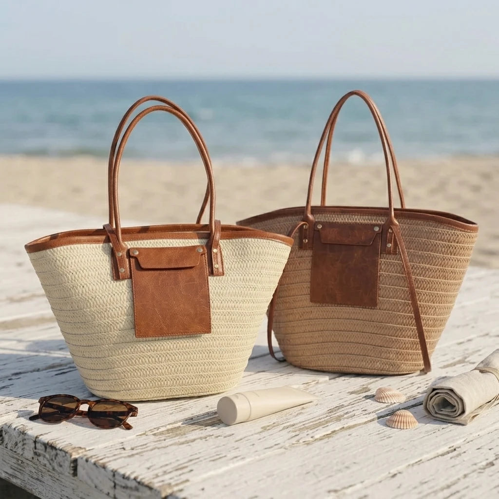 Sac à main bandoulière en paille bohème - Costanza