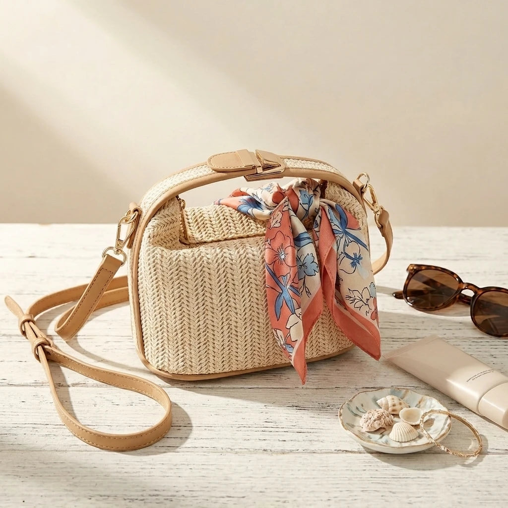 Sac à main bandoulière en paille bohème - Luvia