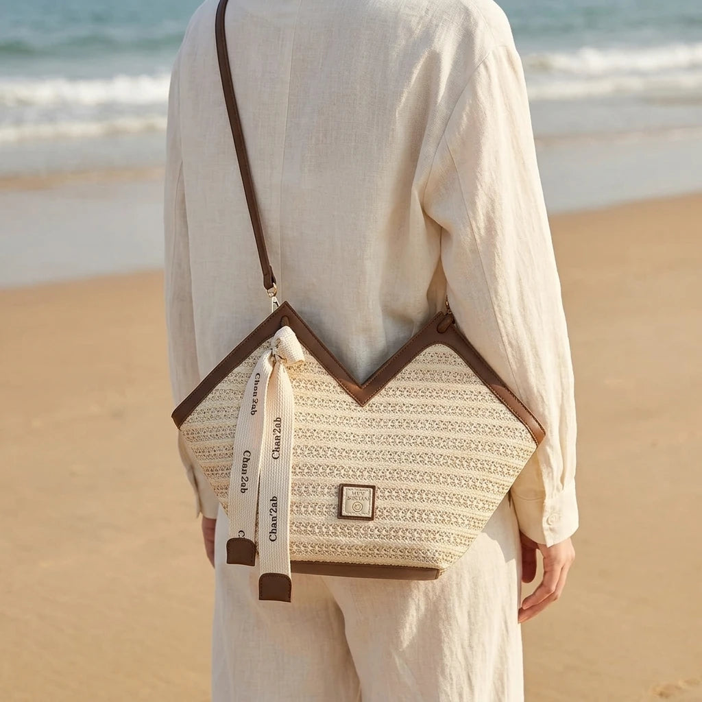 Sac à main bandoulière en paille estival - Alma