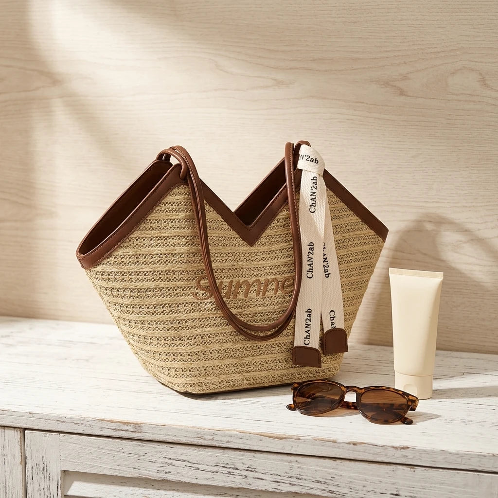 Sac à main bandoulière en paille estival - Alma