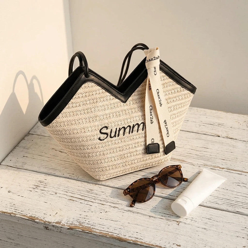 Sac à main bandoulière en paille estival - Alma