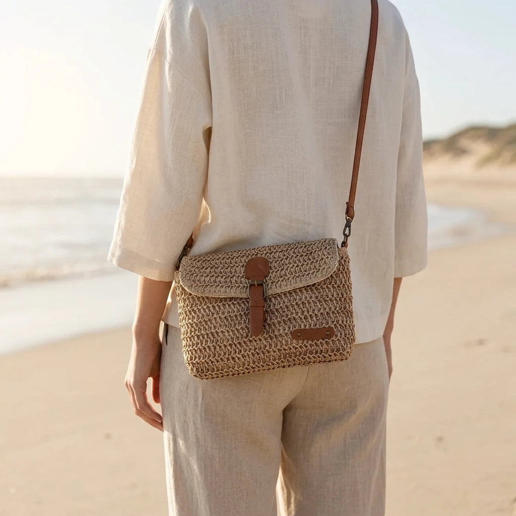 Sac à main bandoulière en paille élégant - Lavinia
