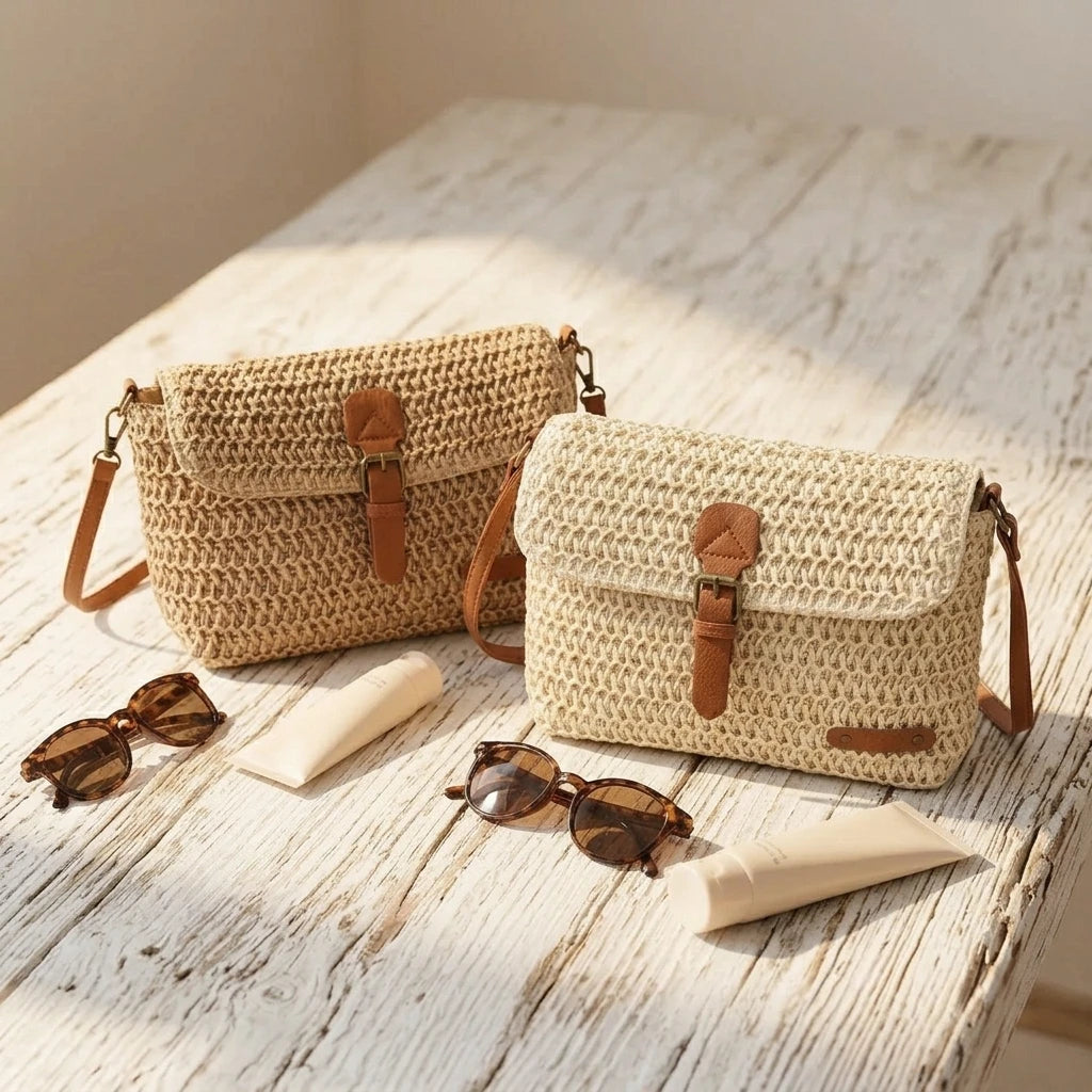 Sac à main bandoulière en paille élégant - Lavinia