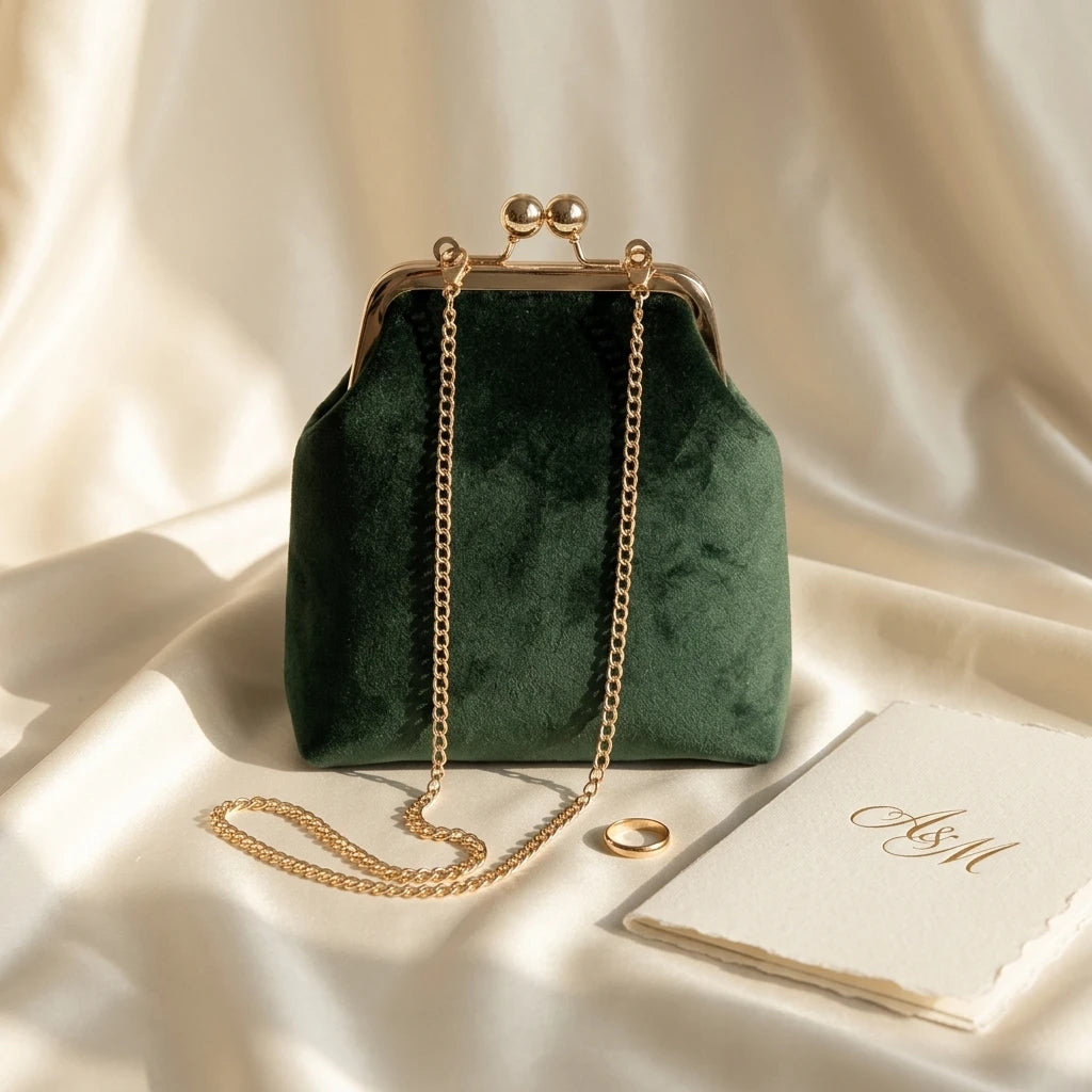 Sac à main bandoulière en velours rétro délicat - Ottilia