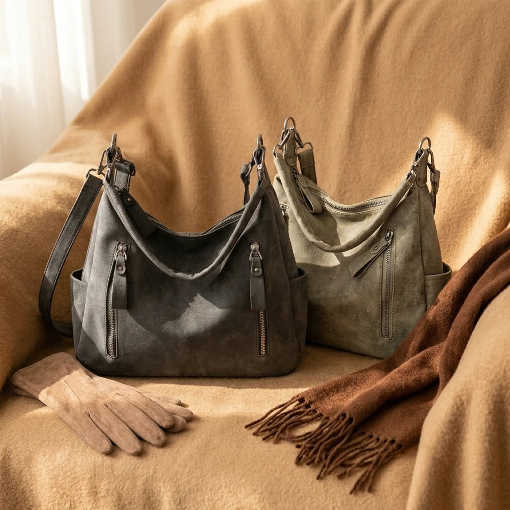 Sac à main bandoulière rétro en cuir souple - Teodora