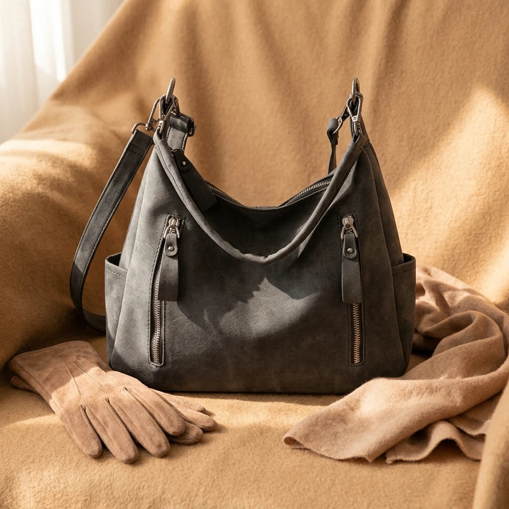 Sac à main bandoulière rétro en cuir souple - Teodora