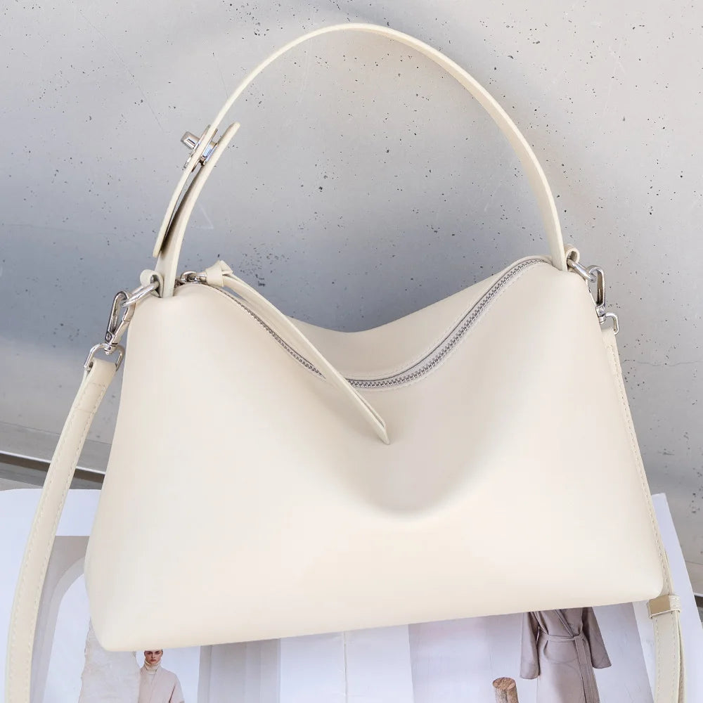 Sac à main bandoulière en daim doux - Ginevra - Maison Elvira