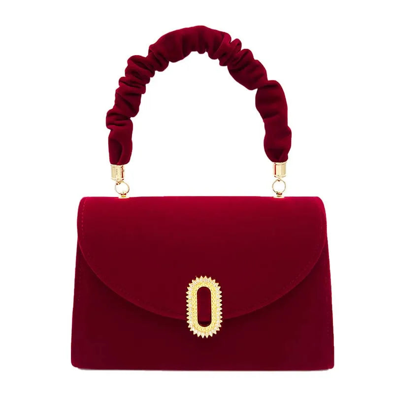 Pochette de mariage en velours rouge élégante - Raffaella - Maison Elvira