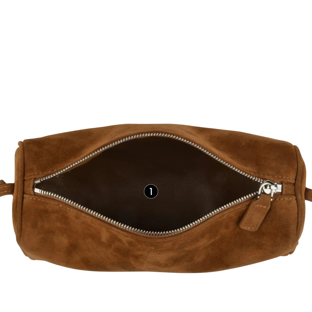 Sac à main bandoulière en daim véritable doux - Allegra - Maison Elvira