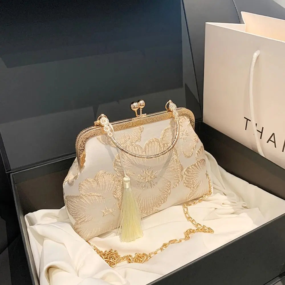 Sac à main bandoulière brodé d’inspiration chinoise - Agnese - Maison Elvira