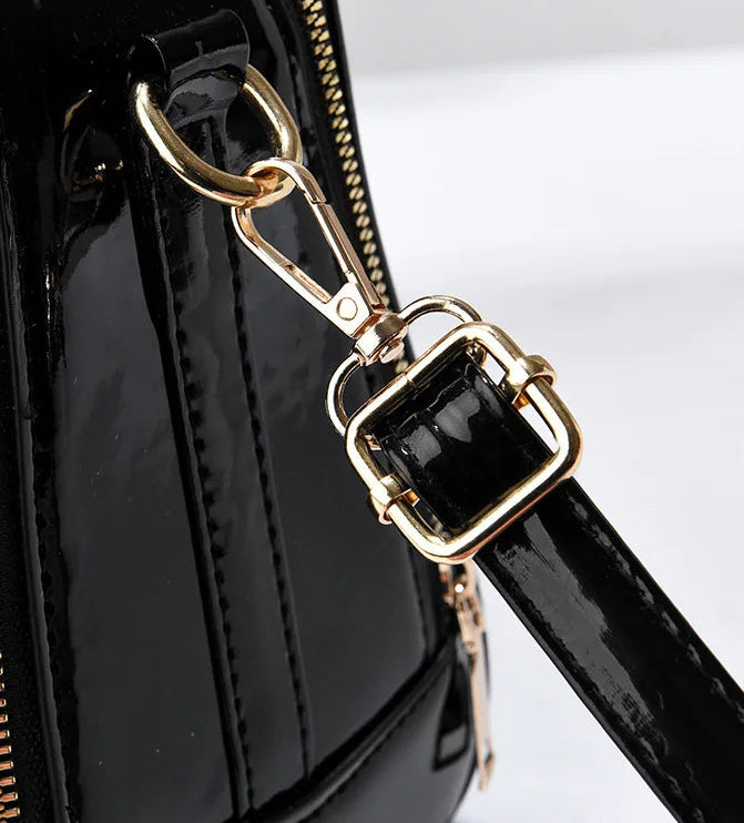 Sac à main bandoulière effet crocodile brillant - Alessia - Maison Elvira