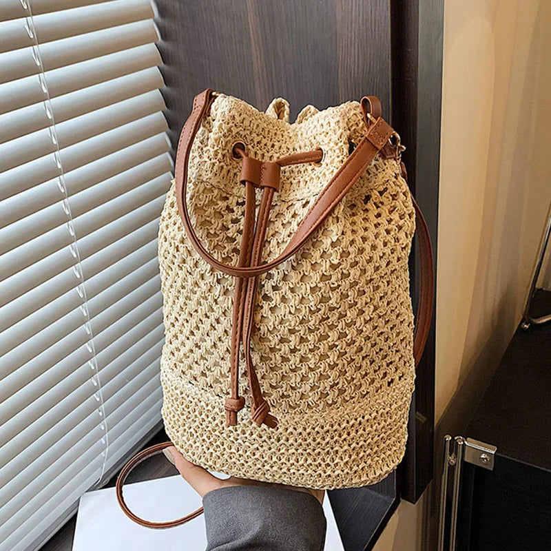Sac à main bandoulière en paille bohème - Adelina - Maison Elvira