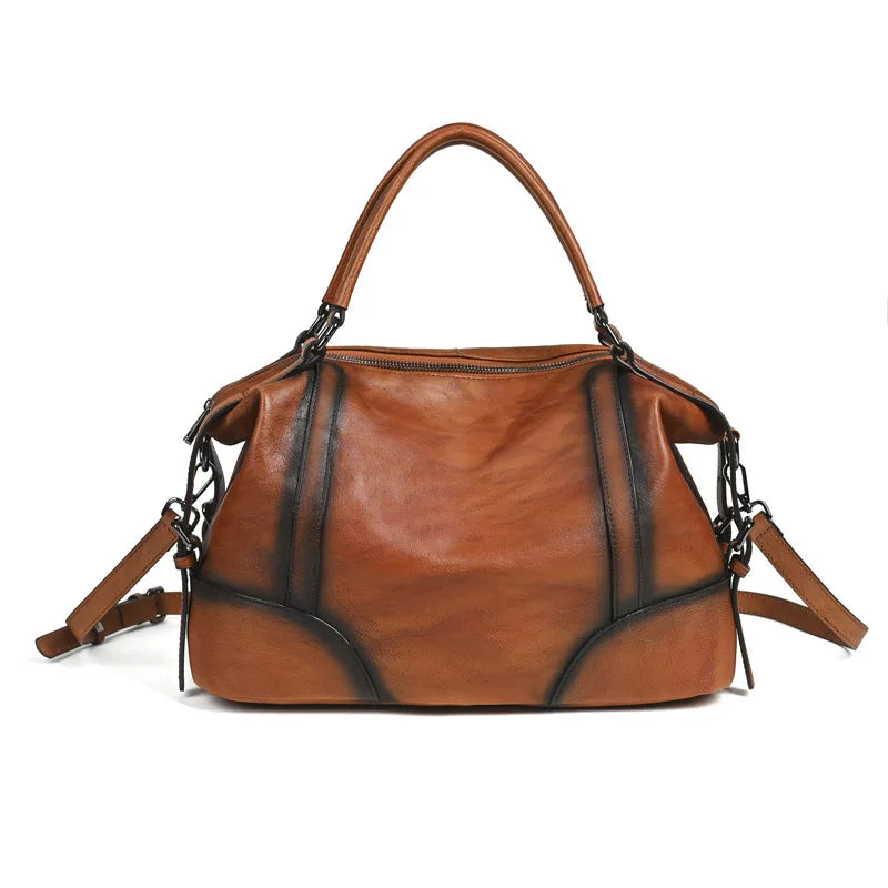 Sac à main bandoulière en cuir véritable traditionnel - Marina - Maison Elvira