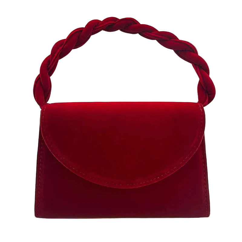 Pochette de mariage en velours rouge élégante - Raffaella - Maison Elvira