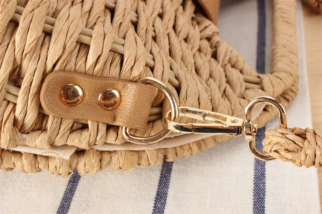 Sac à main bandoulière tissé en paille élégant - Isabella - Maison Elvira