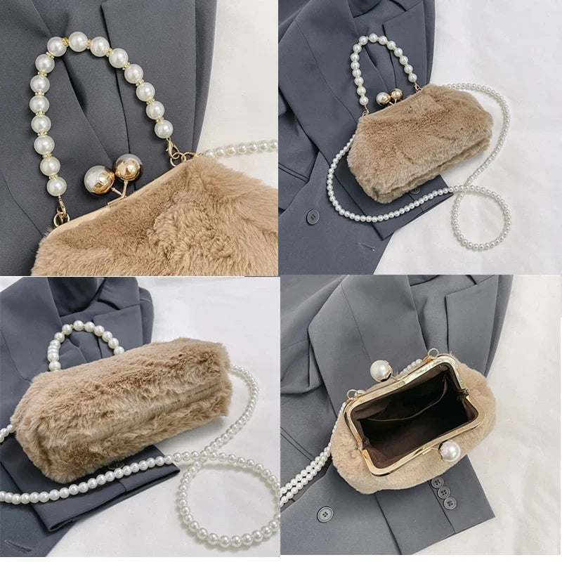 Sac à main bandoulière en fausse fourrure délicate - Letizia - Maison Elvira