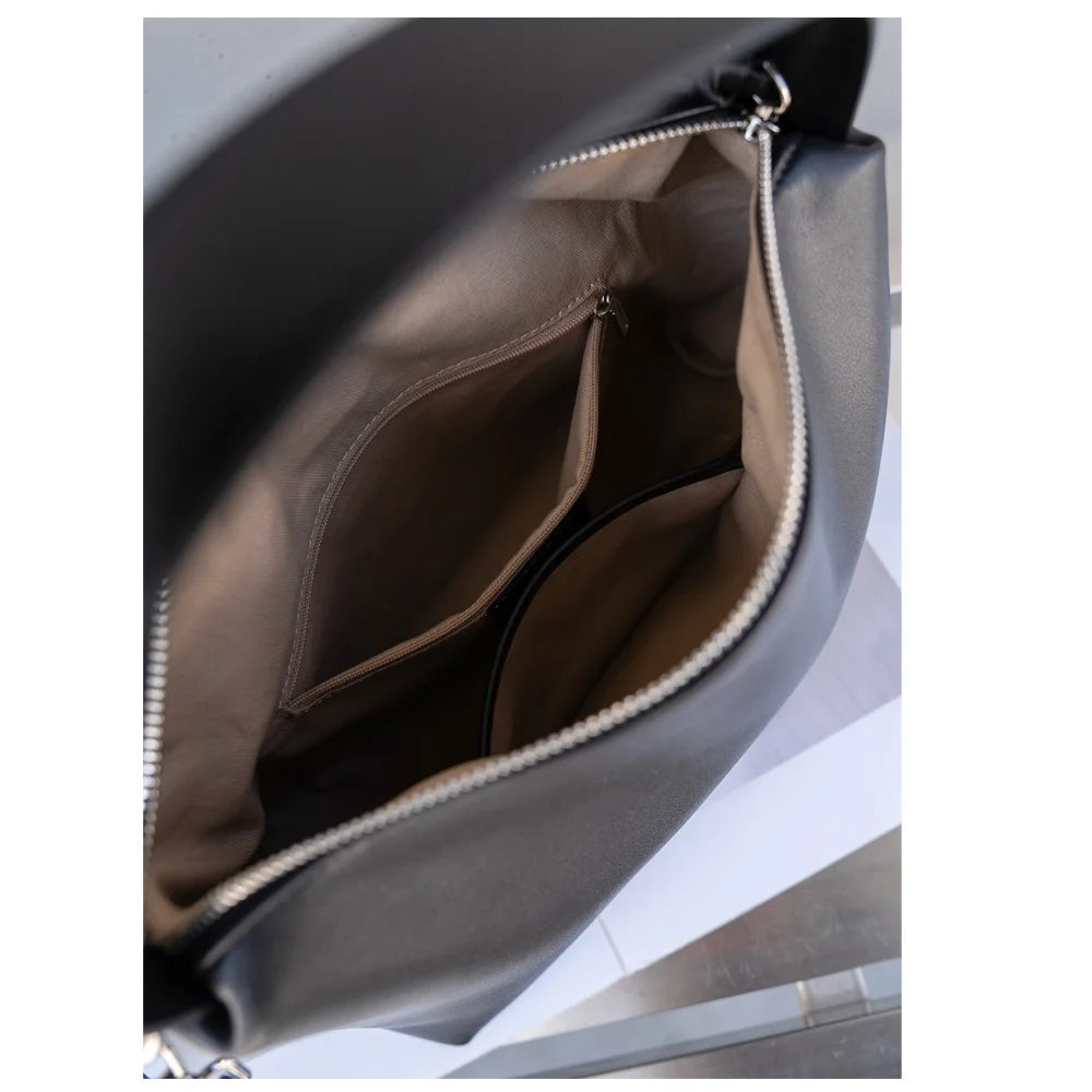 Sac à main bandoulière en daim doux - Ginevra - Maison Elvira