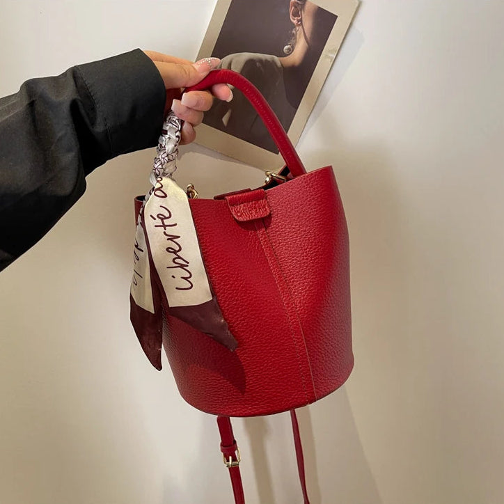 Sac à main bandoulière fourre-tout seau rétro - Lina - Maison Elvira