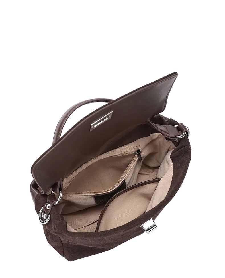 Sac à main bandoulière en daim naturel décontracté - Ottorina - Maison Elvira