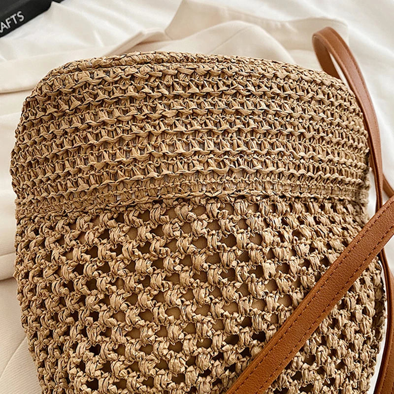 Sac à main bandoulière en paille bohème - Adelina - Maison Elvira