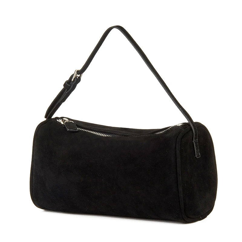 Sac à main bandoulière en daim véritable doux - Allegra - Maison Elvira