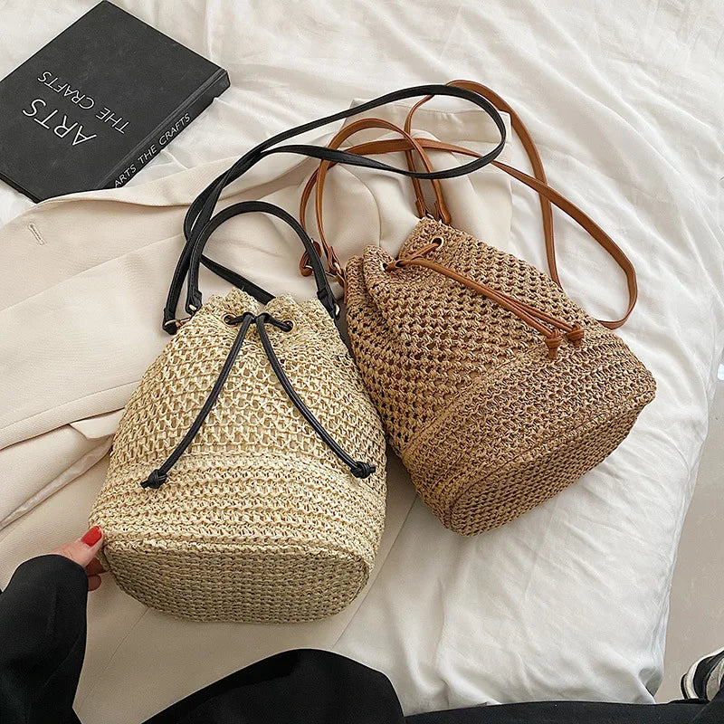 Sac à main bandoulière en paille bohème - Adelina - Maison Elvira