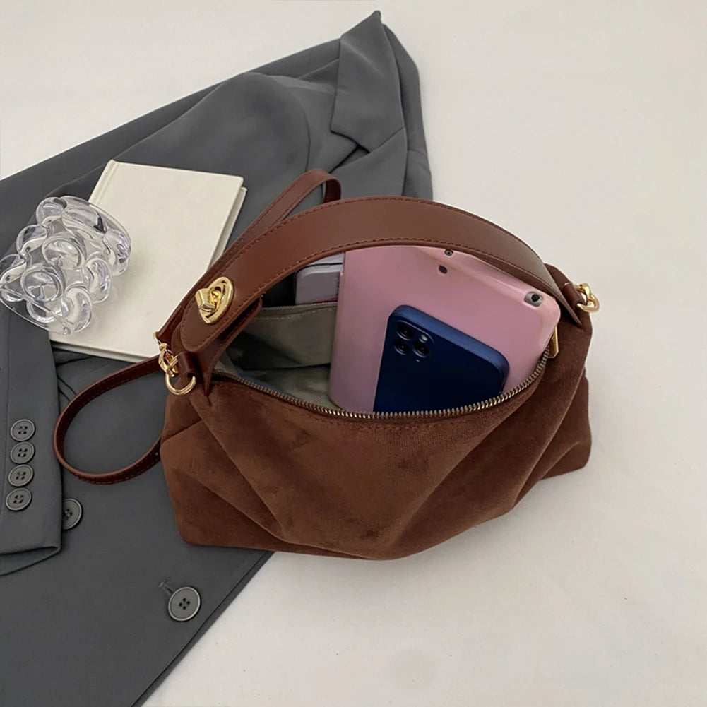 Sac à main bandoulière en daim souple - Gaia - Maison Elvira