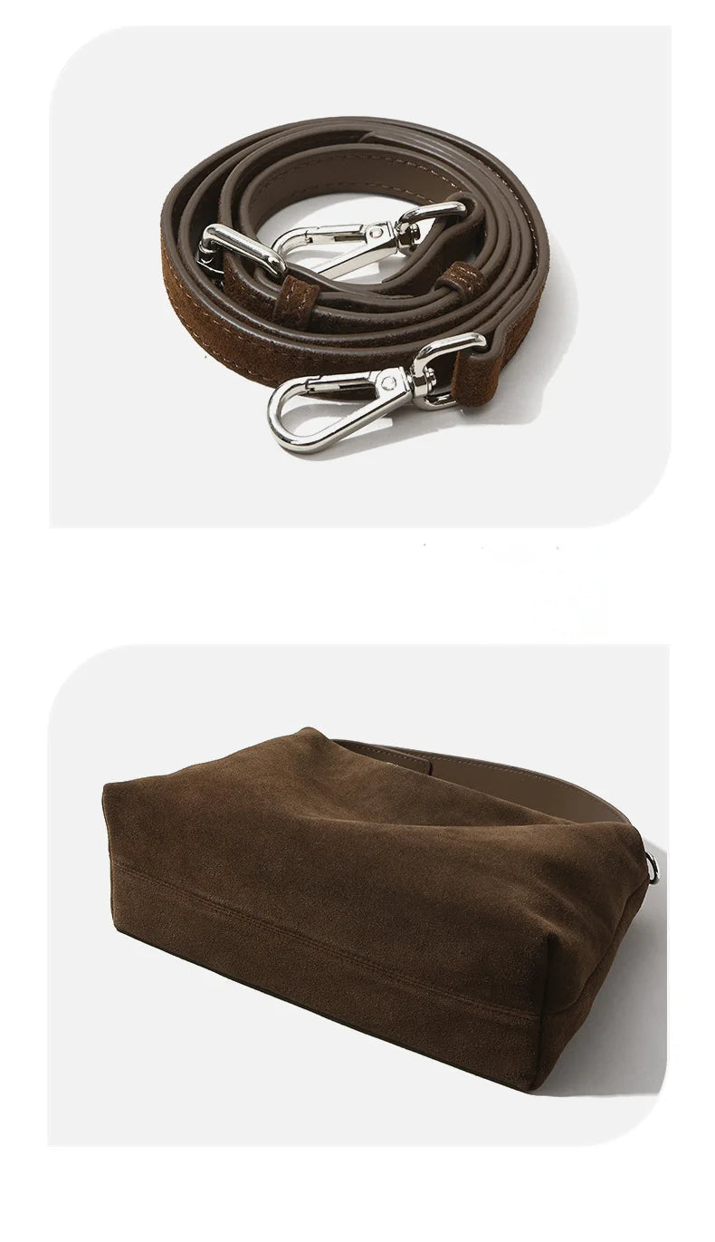 Sac à main bandoulière en daim doux - Ginevra - Maison Elvira