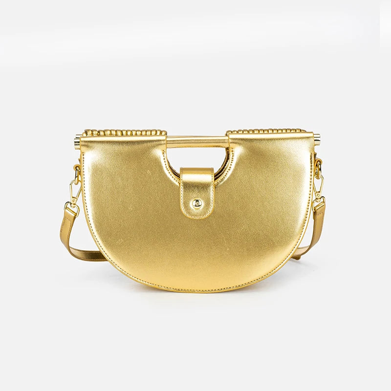 Sac à main bandoulière hobo tissé argent chic - Leandra - Maison Elvira