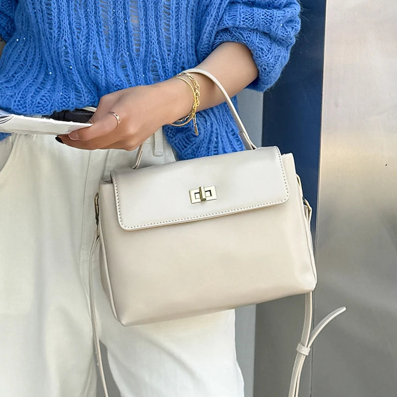 Sac à main bandoulière en cuir daim givré noble - Luciana - Maison Elvira