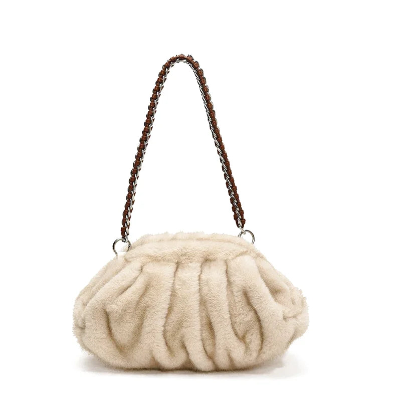 Sac à main bandoulière moelleux en fausse fourrure - Isadora - Maison Elvira