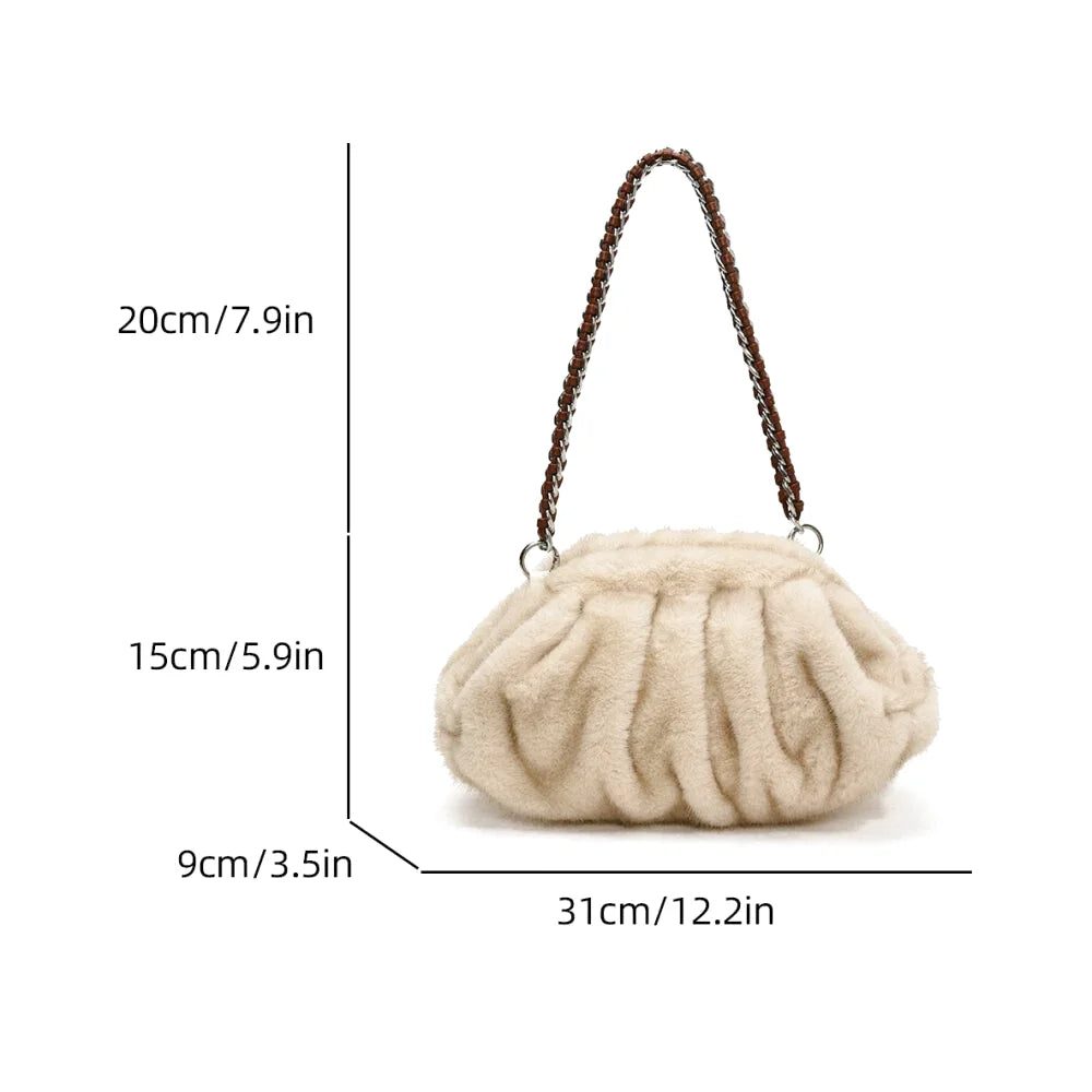Sac à main bandoulière moelleux en fausse fourrure - Isadora - Maison Elvira