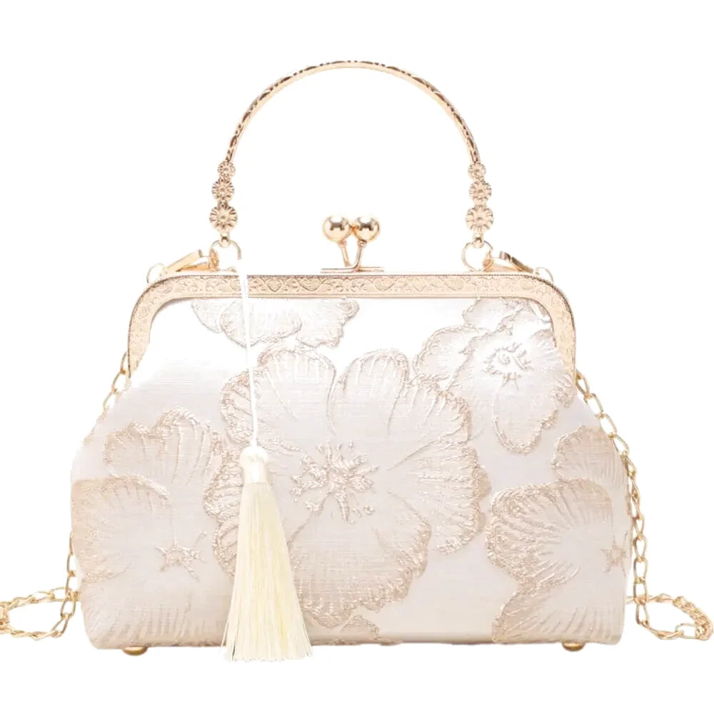 Sac à main bandoulière brodé d’inspiration chinoise - Agnese - Maison Elvira